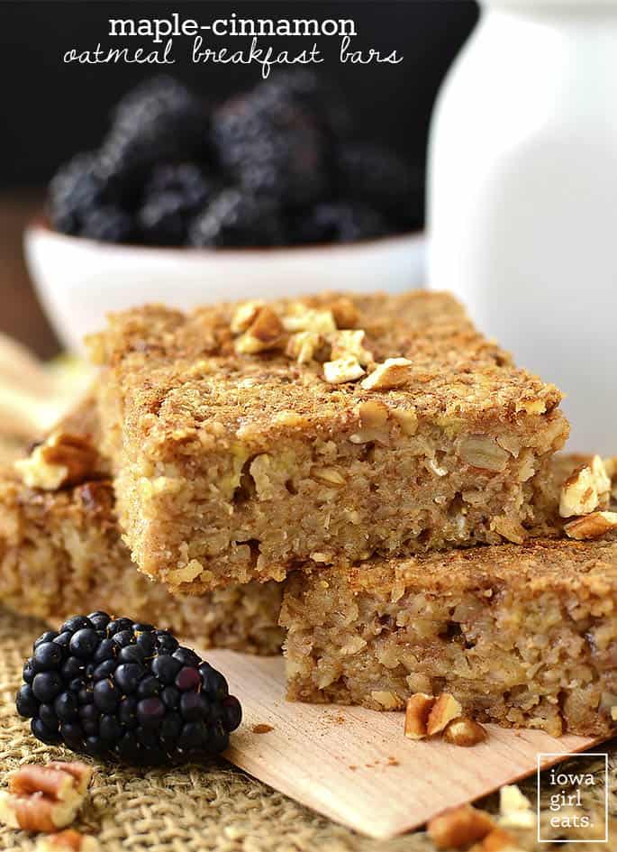 maple cinnamon oatmeal breakfast bars toddler snack