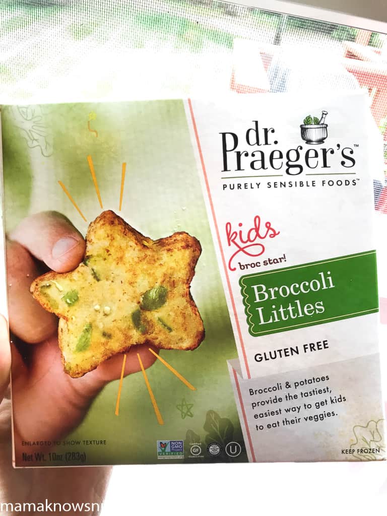 Broccoli and Dr. Praeger\'s broccoli little gluten free