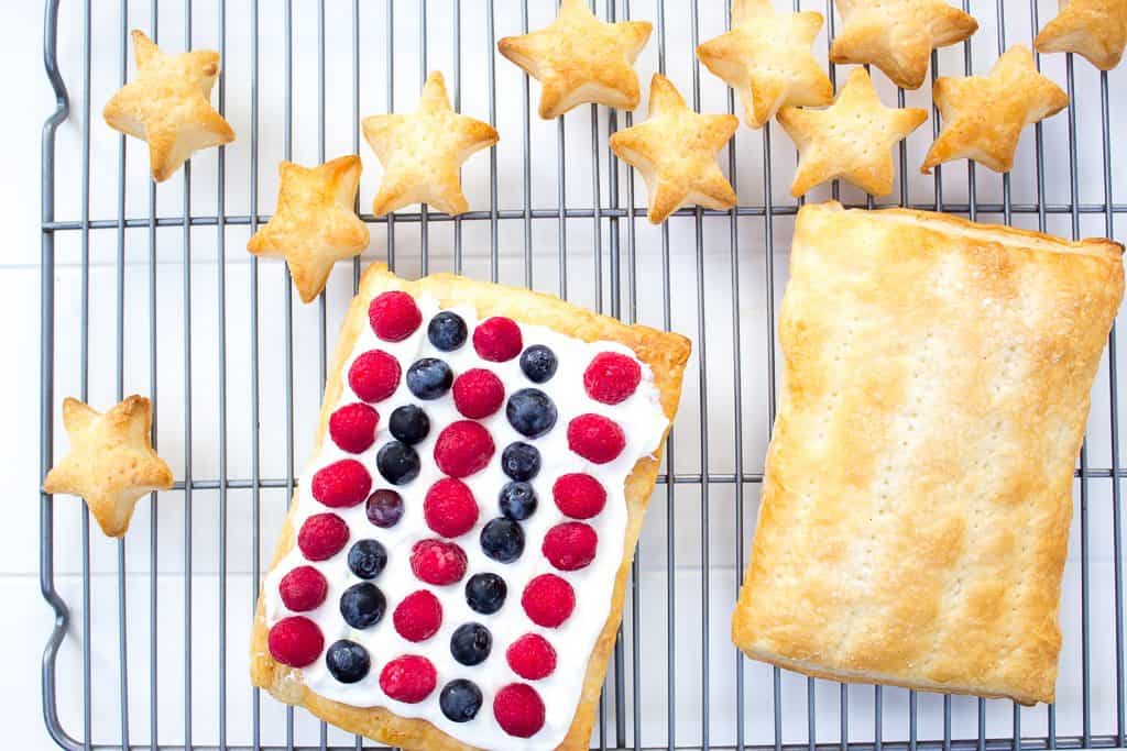 puff pastry squares summer berry with stars