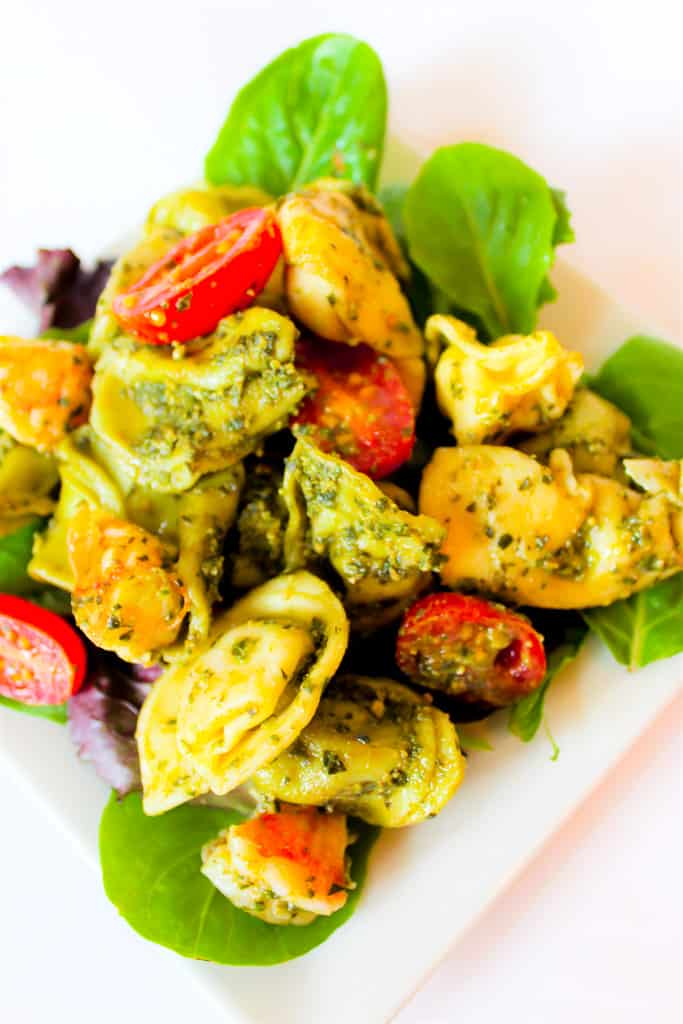 20-Minute Make Ahead Pesto Shrimp Tortellini Salad Recipe