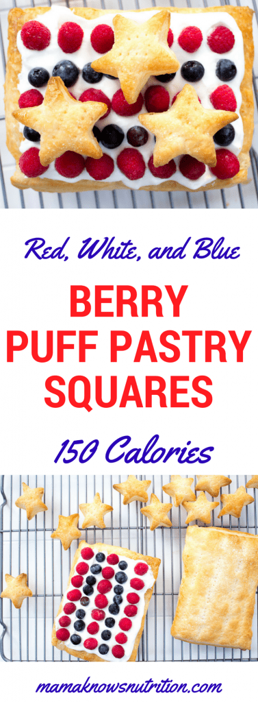 red white and blue berry puff pastry squares