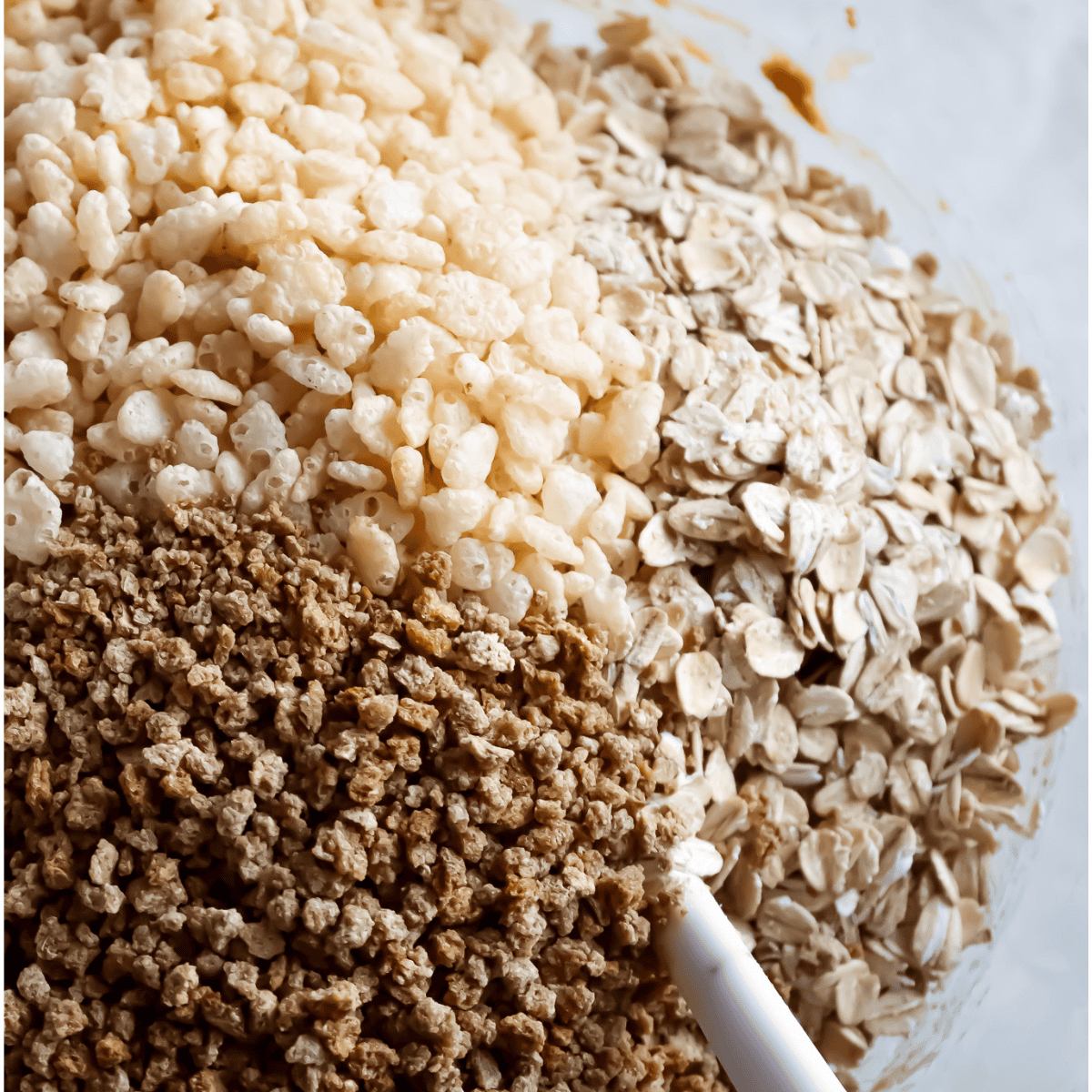 dry ingredients of no bake nut butter bars