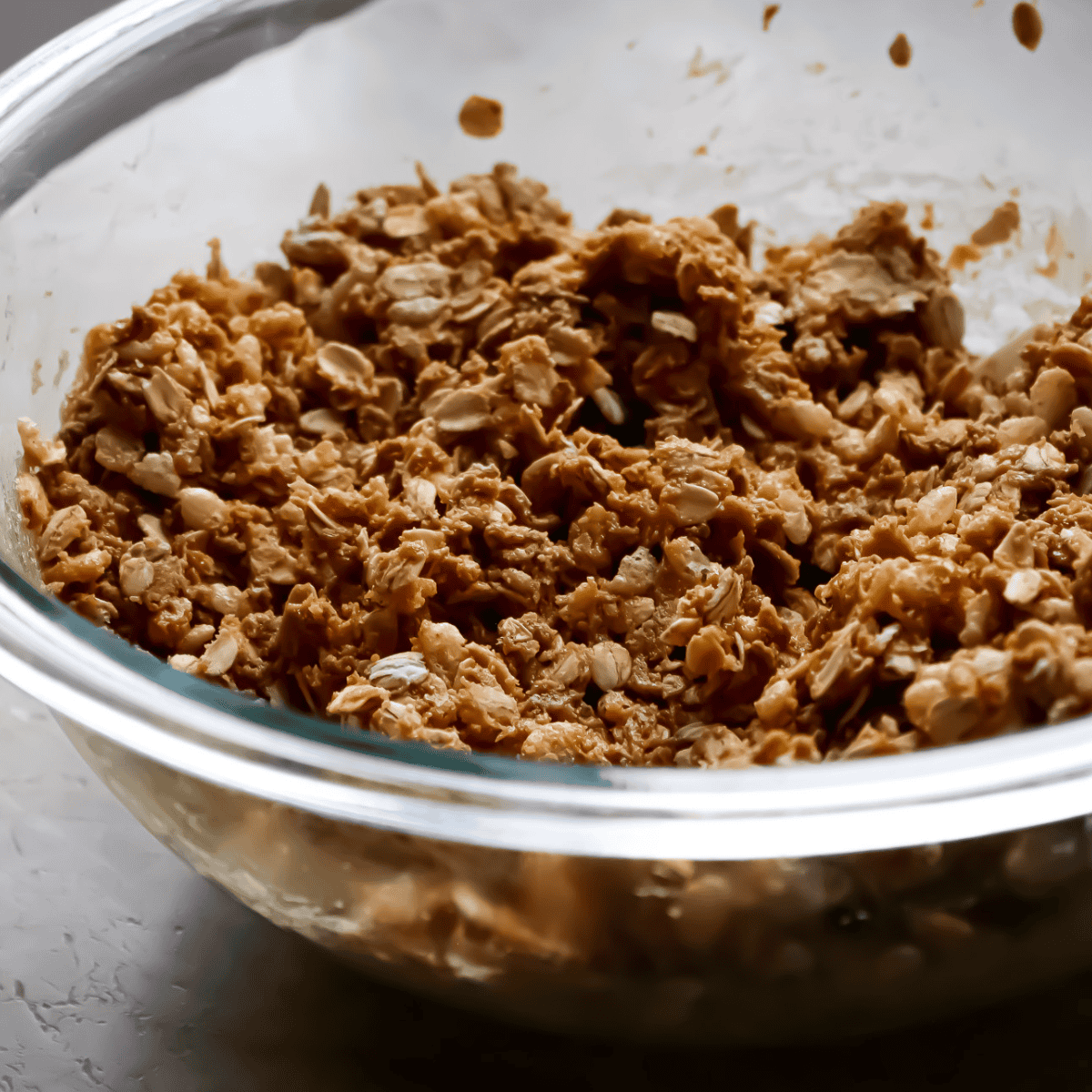 mixed ingredients of 5 nut butter bars in a bowl