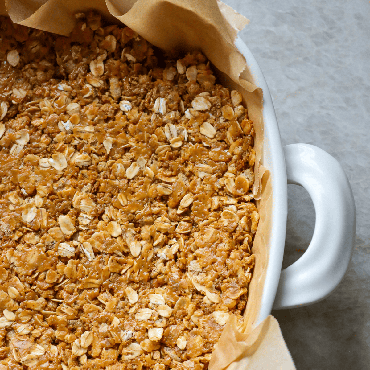 pan of 5 ingredient no bake nut butter bars