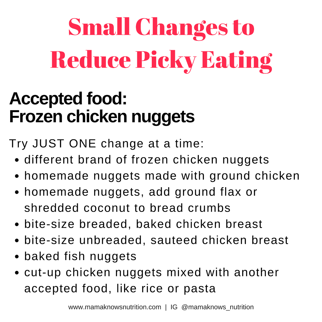 small changes to reduce picky eating easy tricks frozen chicken nuggets