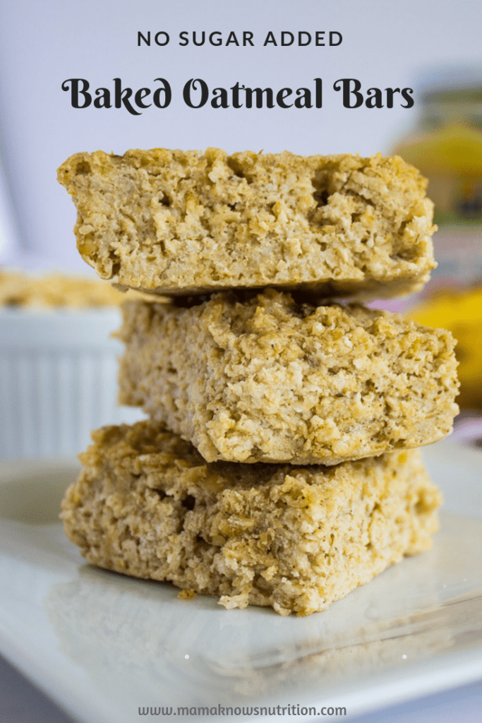 No Sugar Added Oatmeal Bars | mamaknowsnutrition.com