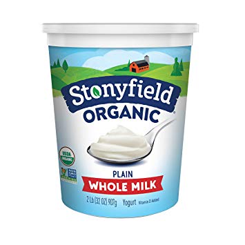 stonyfield organic plain whole milk for toddler