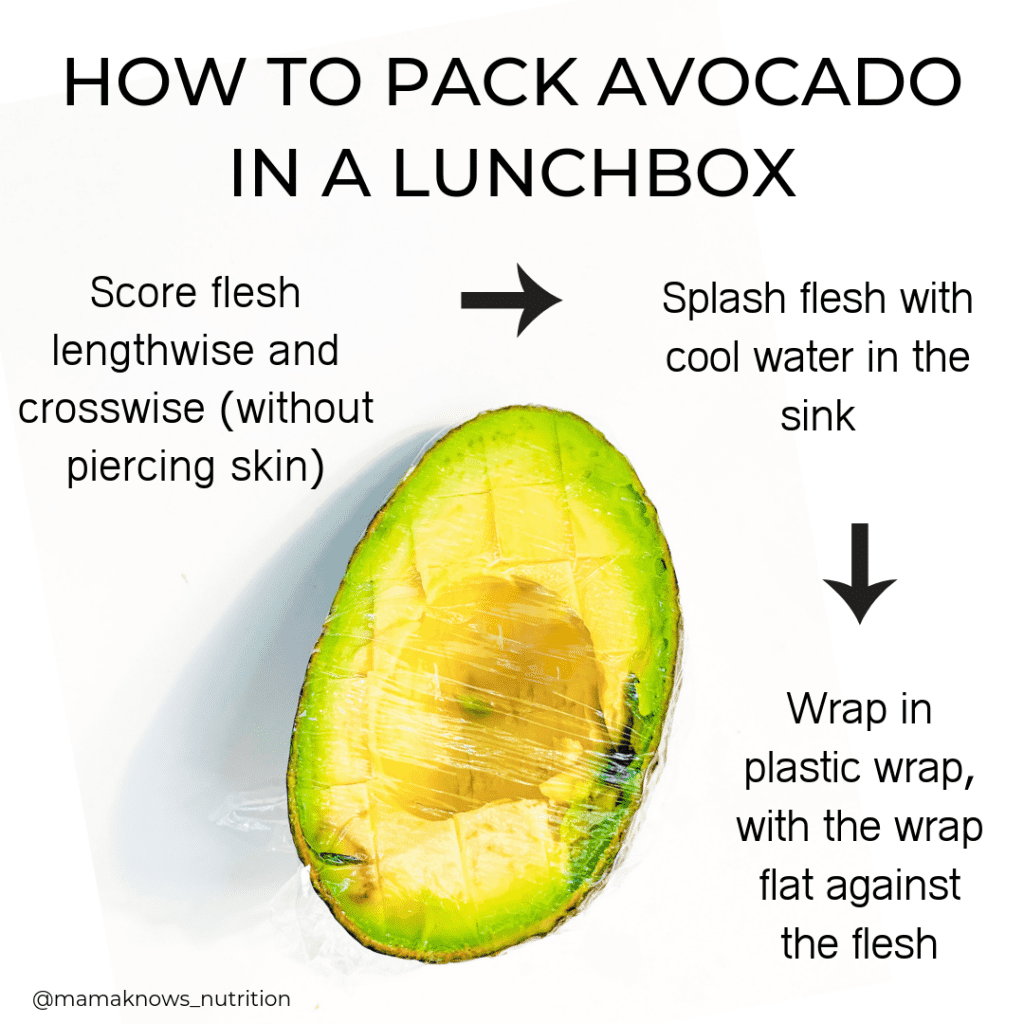 How to pack avocado in a lunchbox | mamaknowsnutrition.com