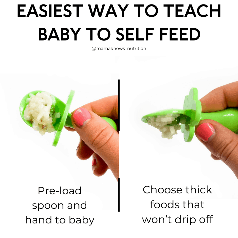 easiest way to teach baby to self feed