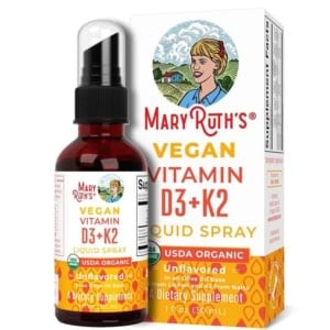  Mary Ruth's Vegan Vitamin D3 +K2 Liquid Spray 