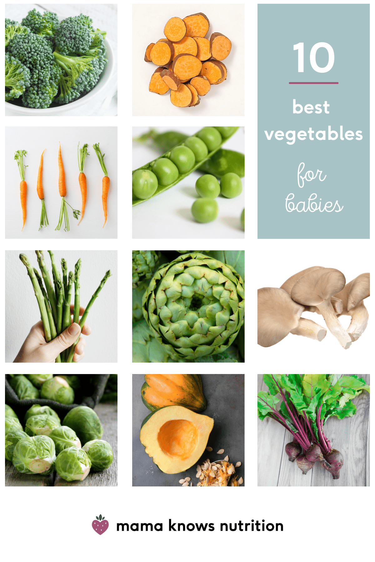 variety of veggies for babies