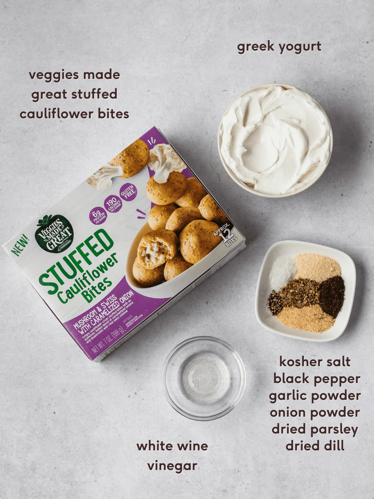 veggies made great cauliflower bites with greek yogurt ranch dip ingredients