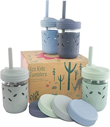 elk and friends glass cups for toddlers with silicone sleeves and straws best smoothie cups