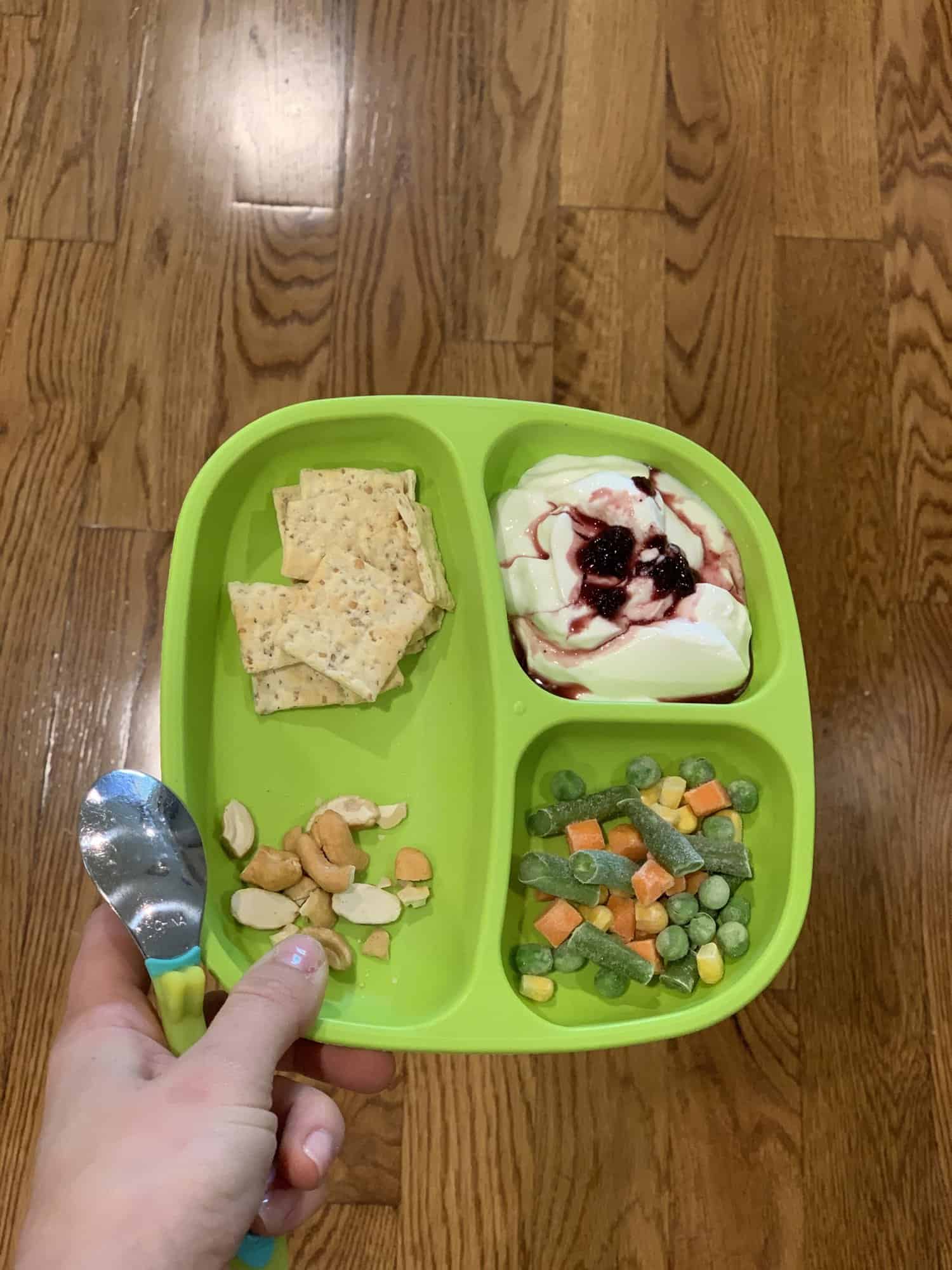 toddler plate with yogurt 