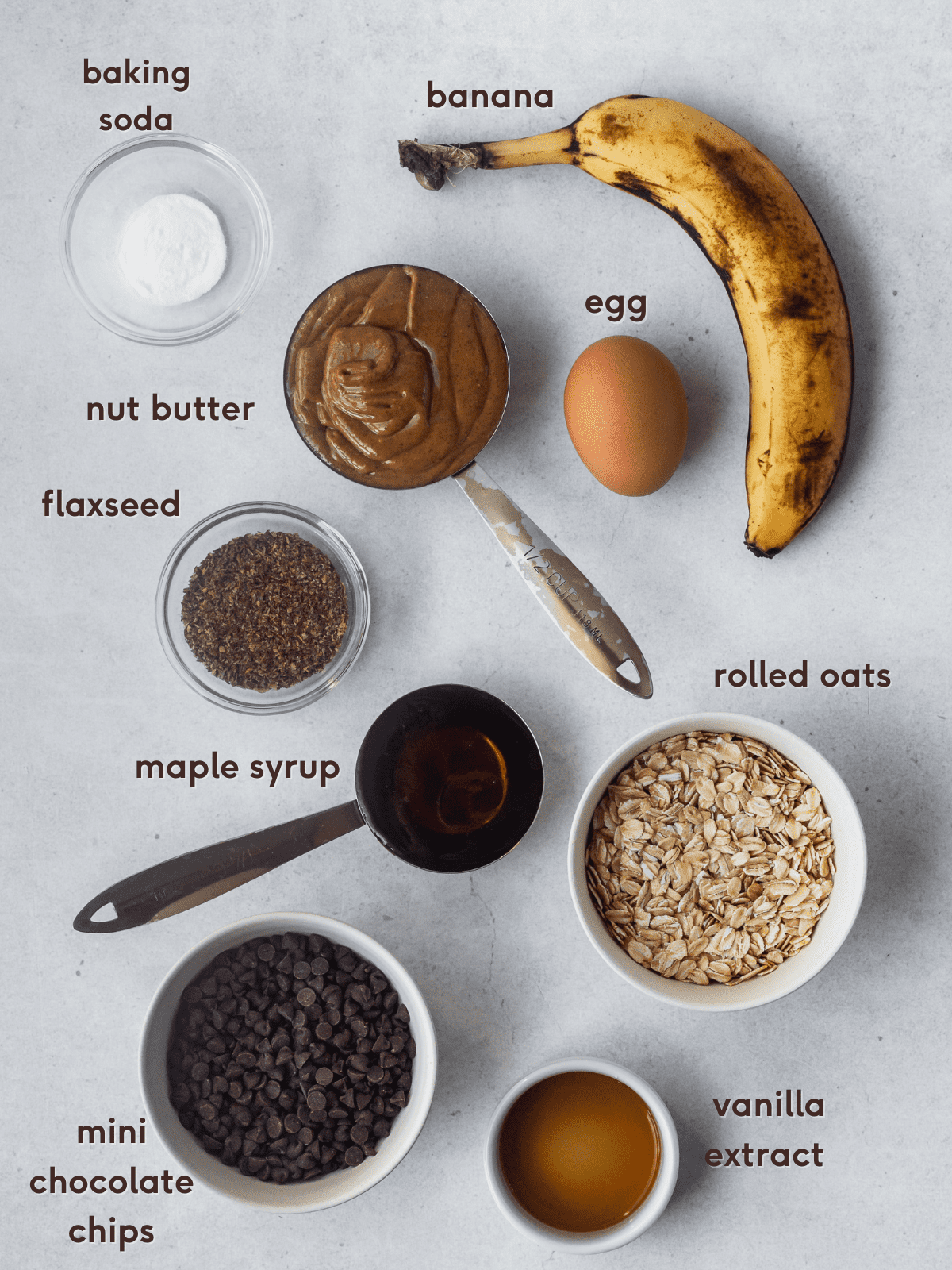 top down photo of ingredients for muffin recipe