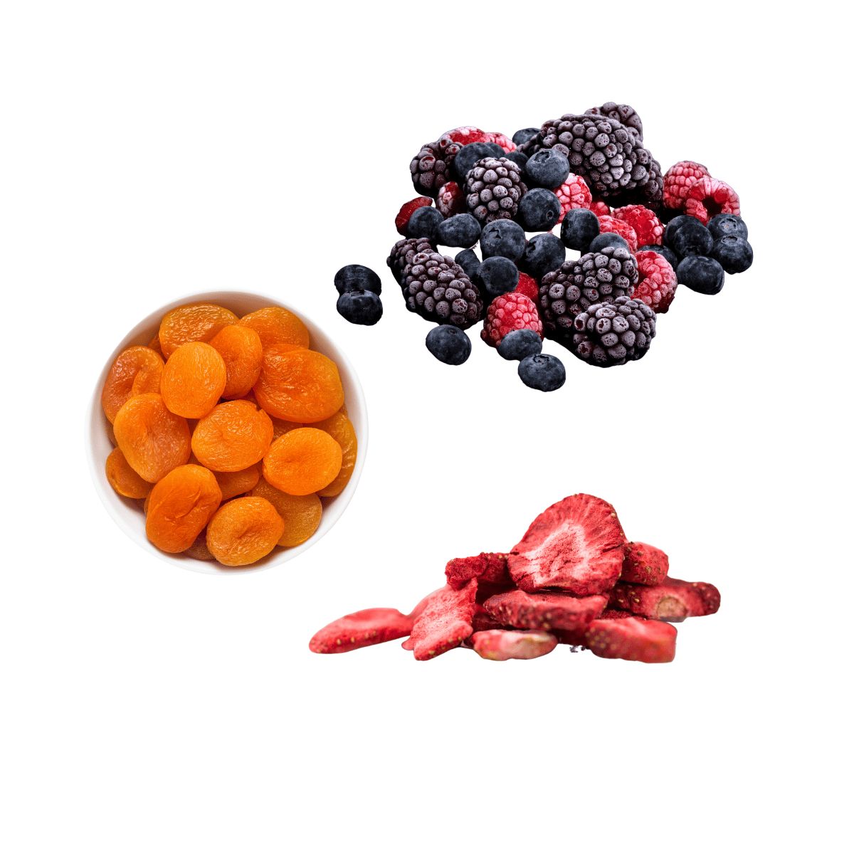 frozen, freeze-dried, and dried fruit