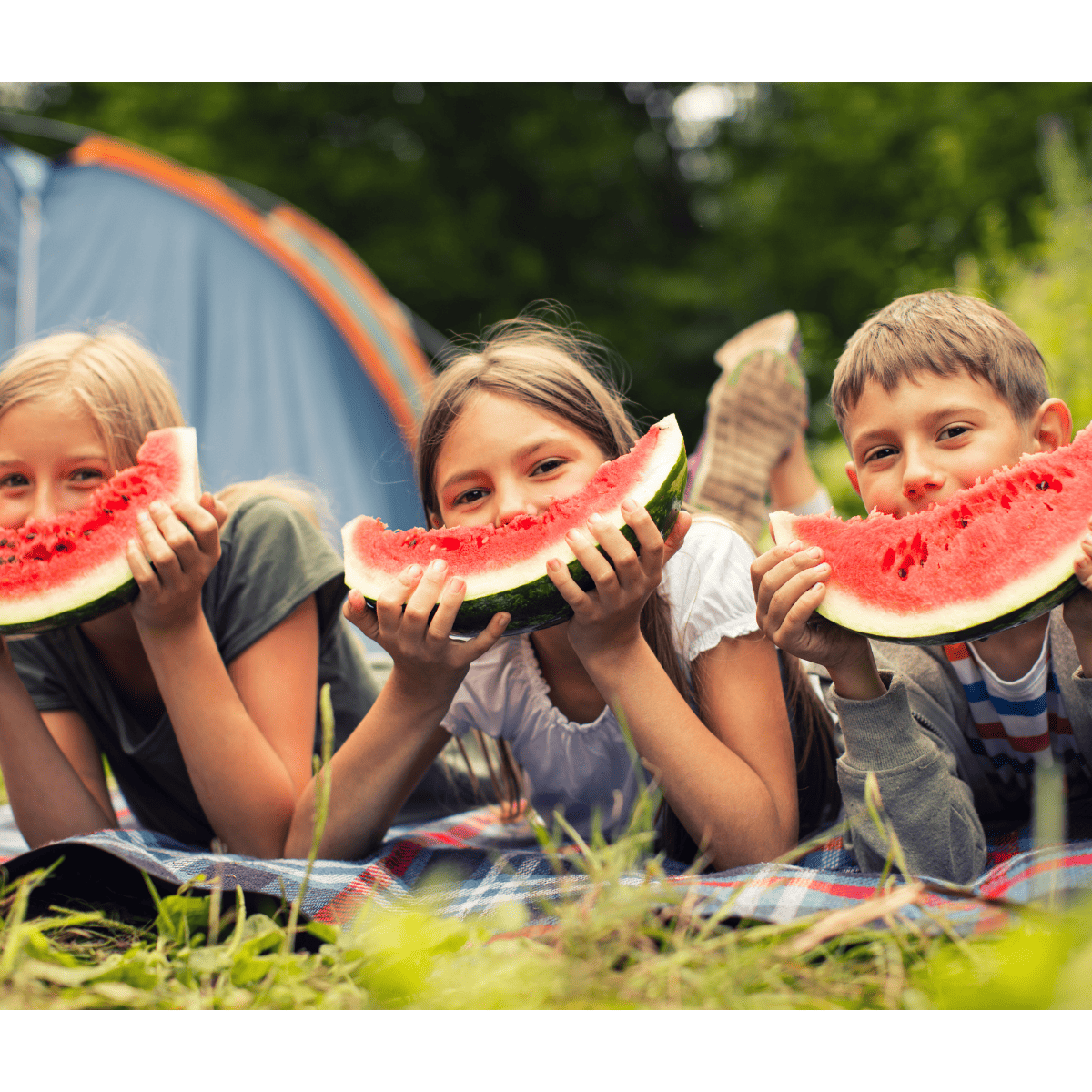 kids eating watermelon