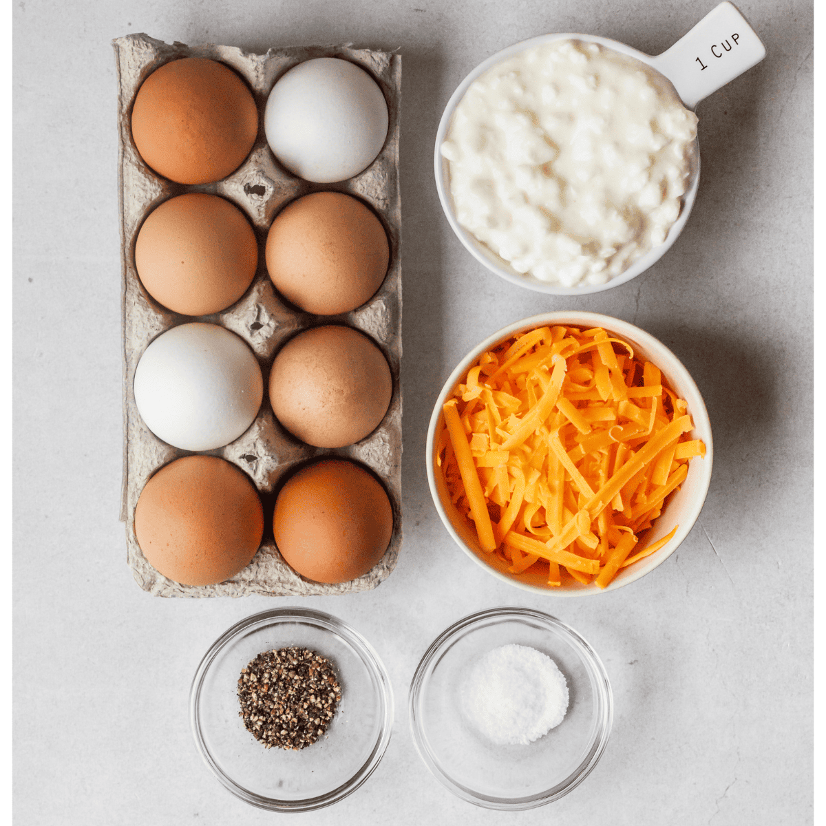 ingredients for cottage cheese egg bites