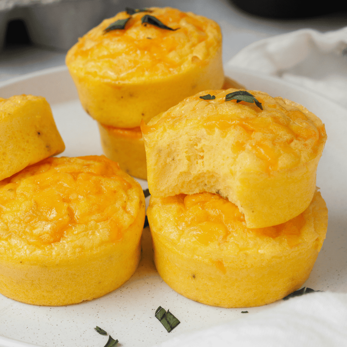 cottage cheese egg bites with garnish