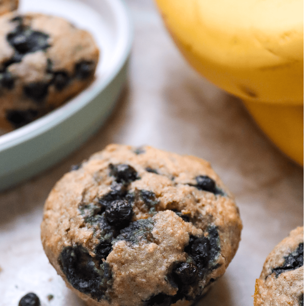 close up of banana berry baby led weaning muffin