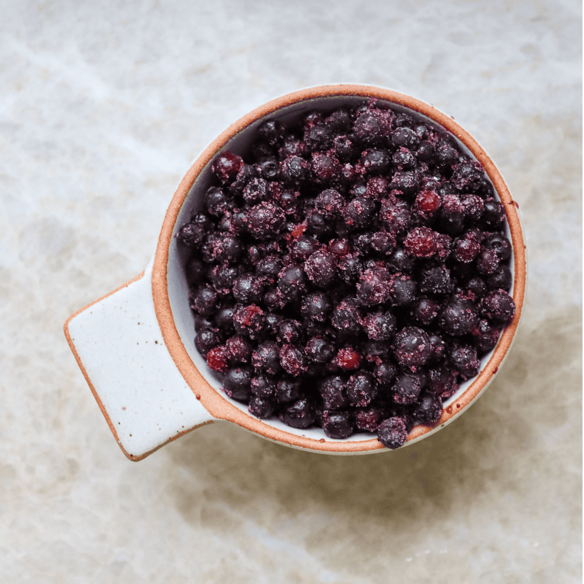 cup of frozen blueberries