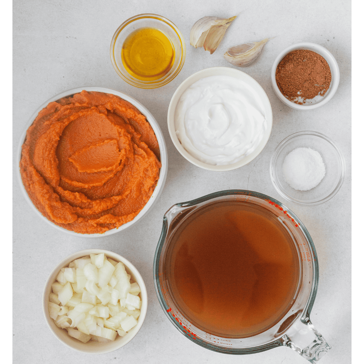 ingredients for creamy pumpkin soup