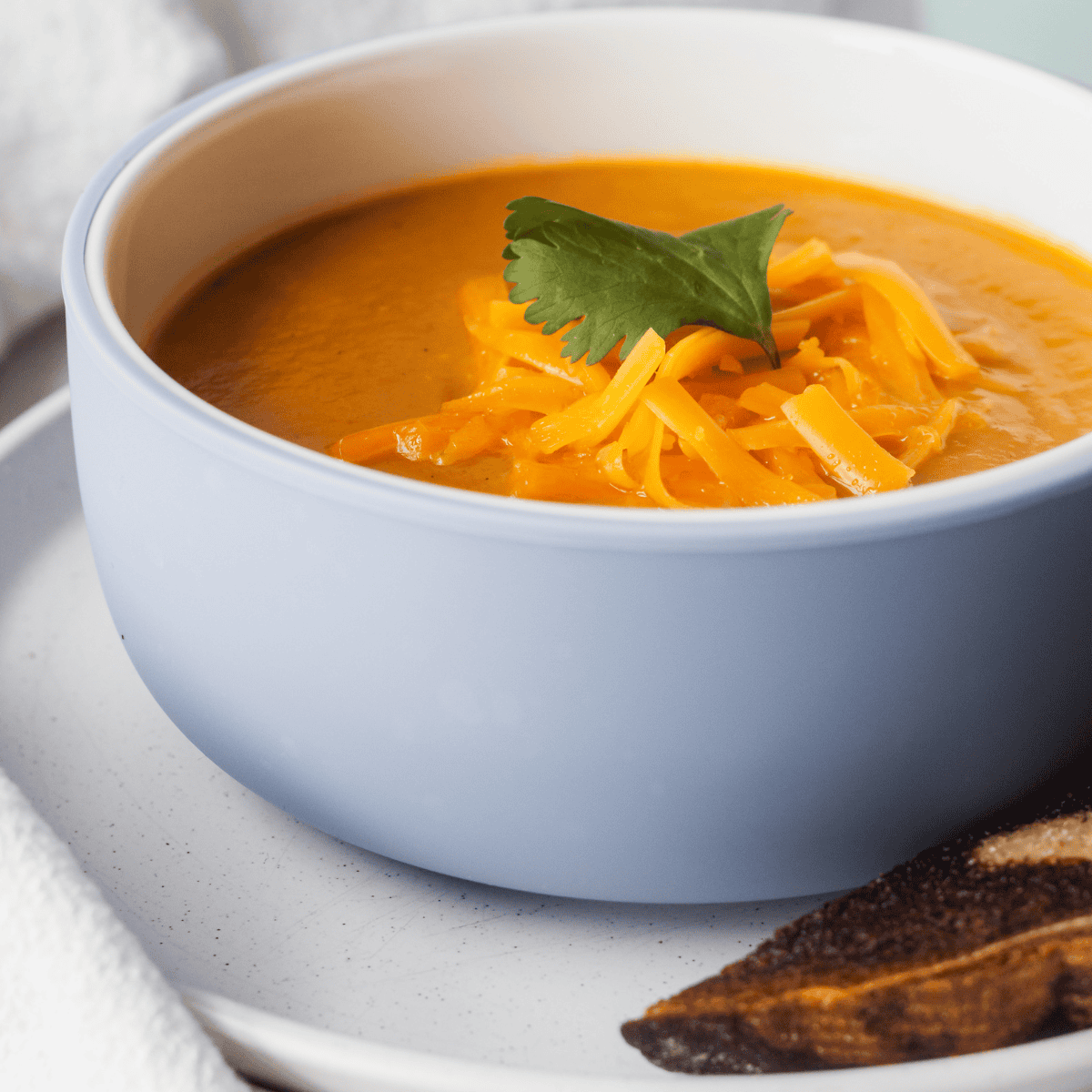 creamy pumpkin soup with cheddar 