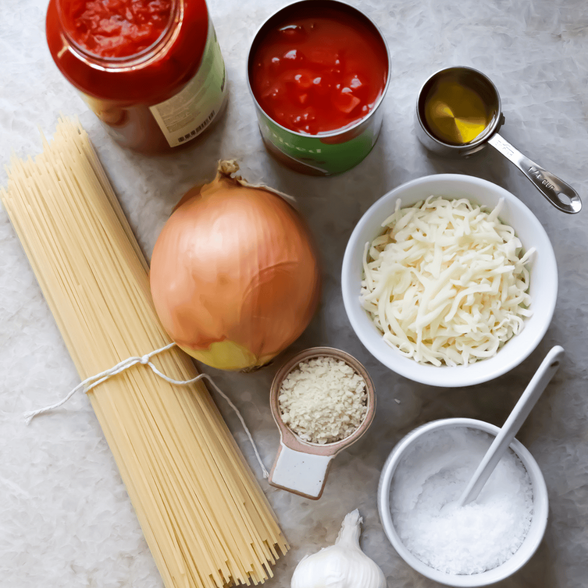 ingredients for kid-approved spaghetti casserole