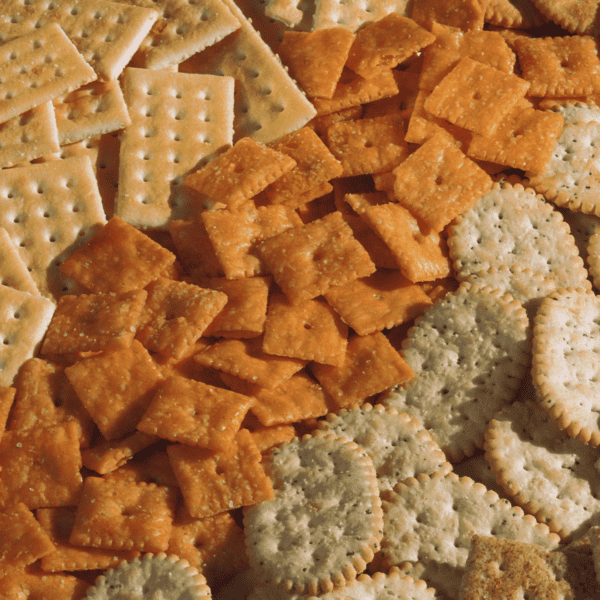 tray of various assorted crackers