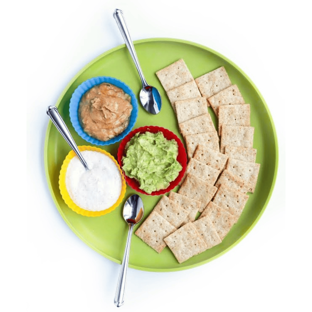 plated crackers with dip options