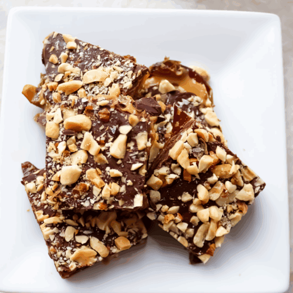 plated homemade snickers bar