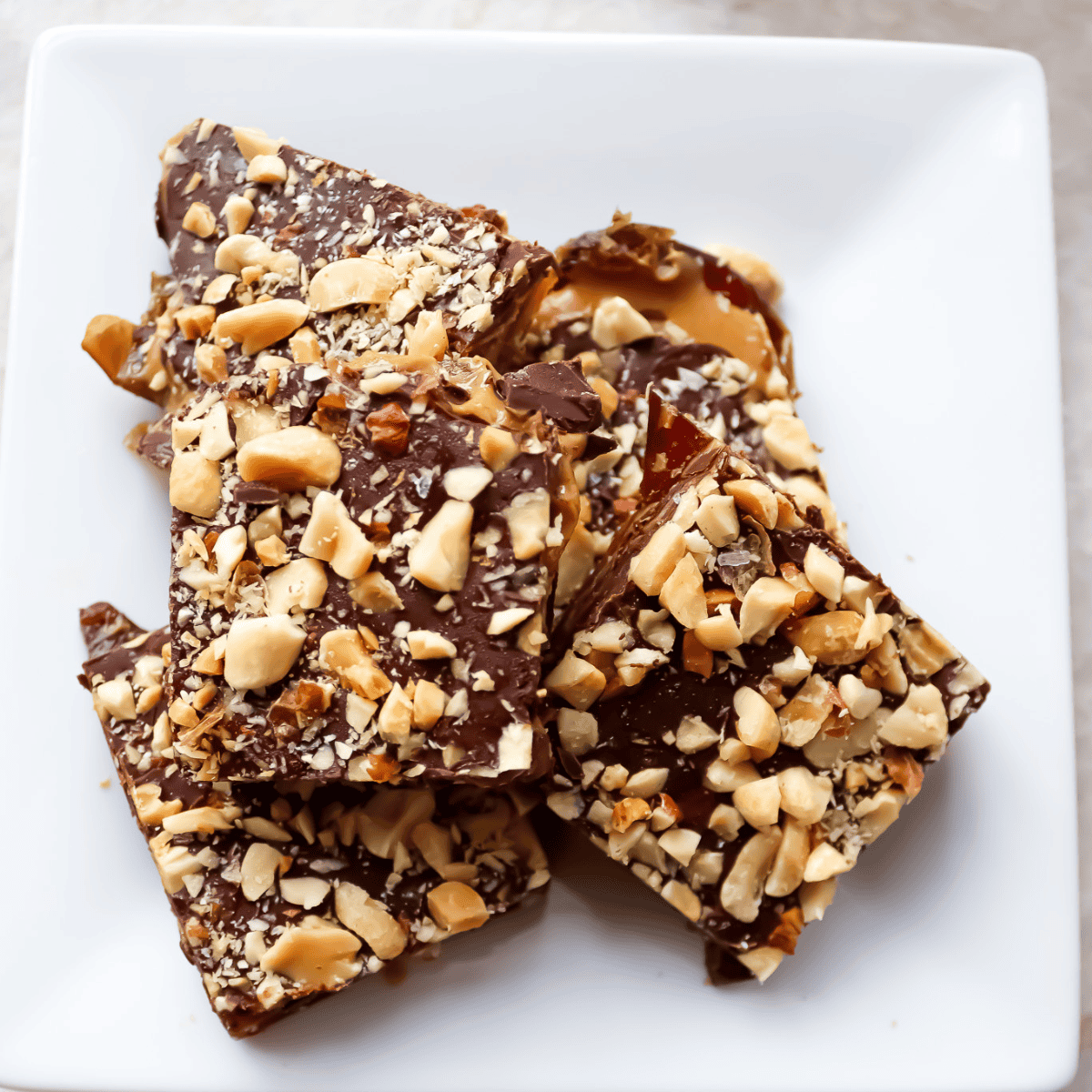 plated homemade snickers bar